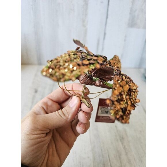 St Nicholas square dragonfly clip ornament copper insect glitter unique Xmas tre - Picture 2 of 8